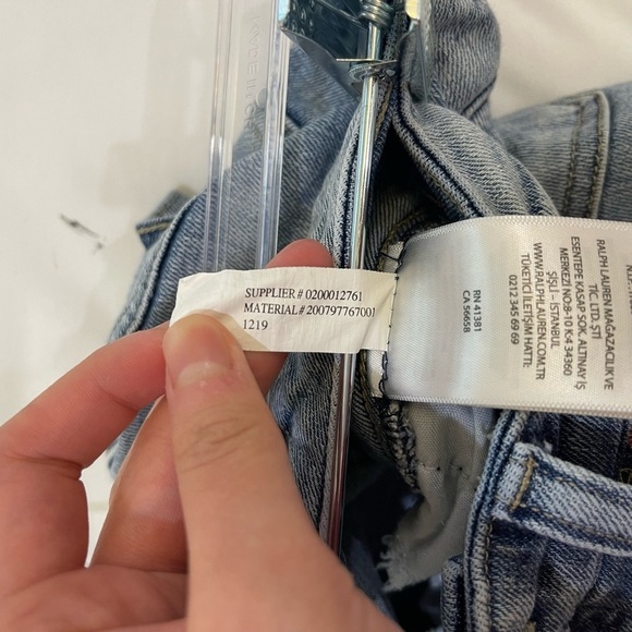 RALPH RAUREN High Rise Skinny Ankle Jeans with White Tuxedo Stripe Light Blue - Picture 11 of 13